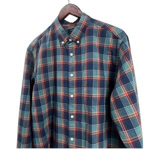J. Crew Mens Plaid Button-Up Shirt Size L